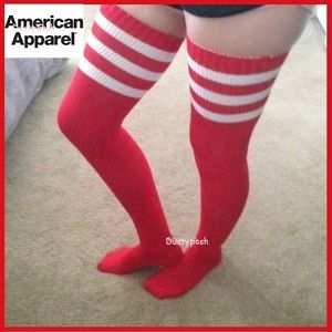 ❤️ American Apparel Thigh High Socks Over The Knee Boot Spring Dance Authentic